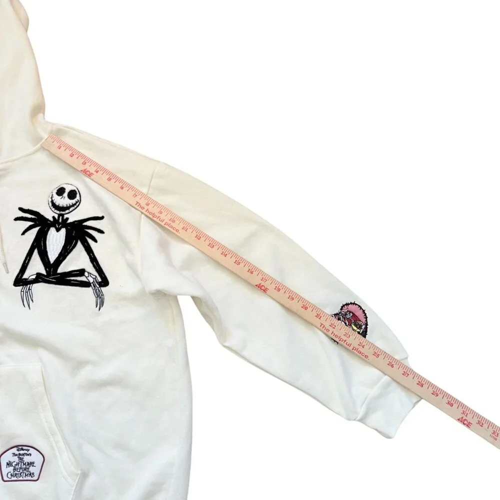 Disney The Nightmare Before Christmas Hoodie Sweatshirt Women's Size XXL Ivory - Picture 9 of 10